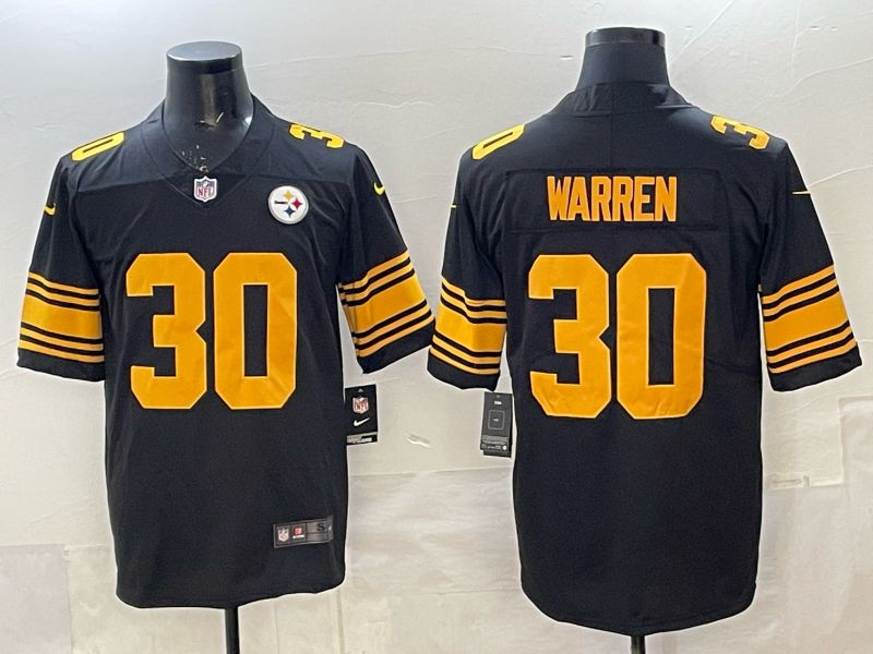 Men 2025 Nike Pittsburgh Steelers #30 Warren Black Limited NFL Jersey 006